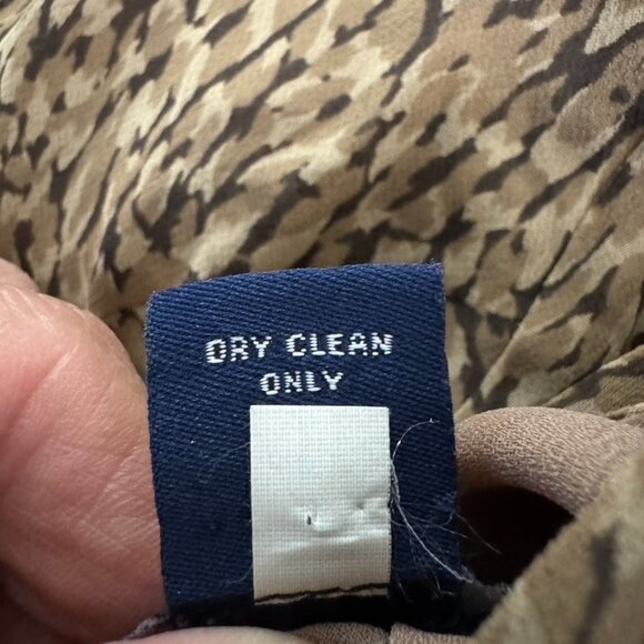 Ann Taylor Dress 14 Silk Animal Print Midi V Neck Crisscross Back Vintage y2k - Picture 6 of 8